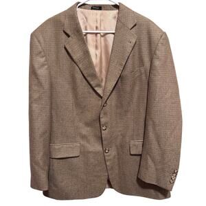 Oscar De La Renta Menswear Silk Wool Men's Blazer Brown Suit Jacket 44R Regular